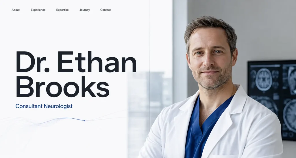 Ethan Brooks neurologist personal portfolio website concept