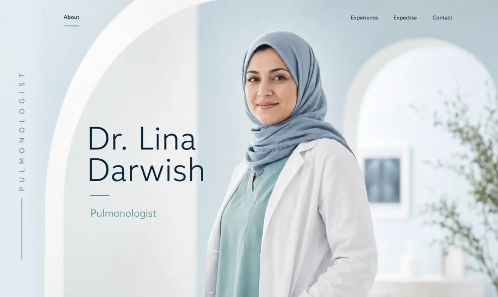 Lina Darwish pulmonologist personal portfolio website concept