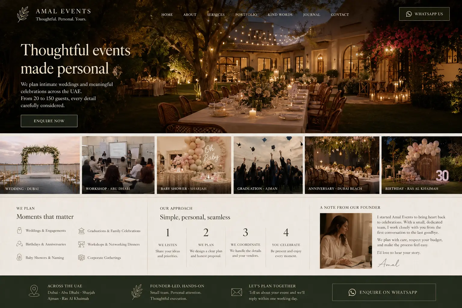 Event planner personal portfolio website concept 03