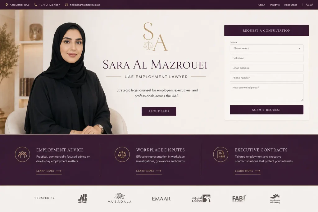 Lawyer and legal advisor portfolio website concept 02