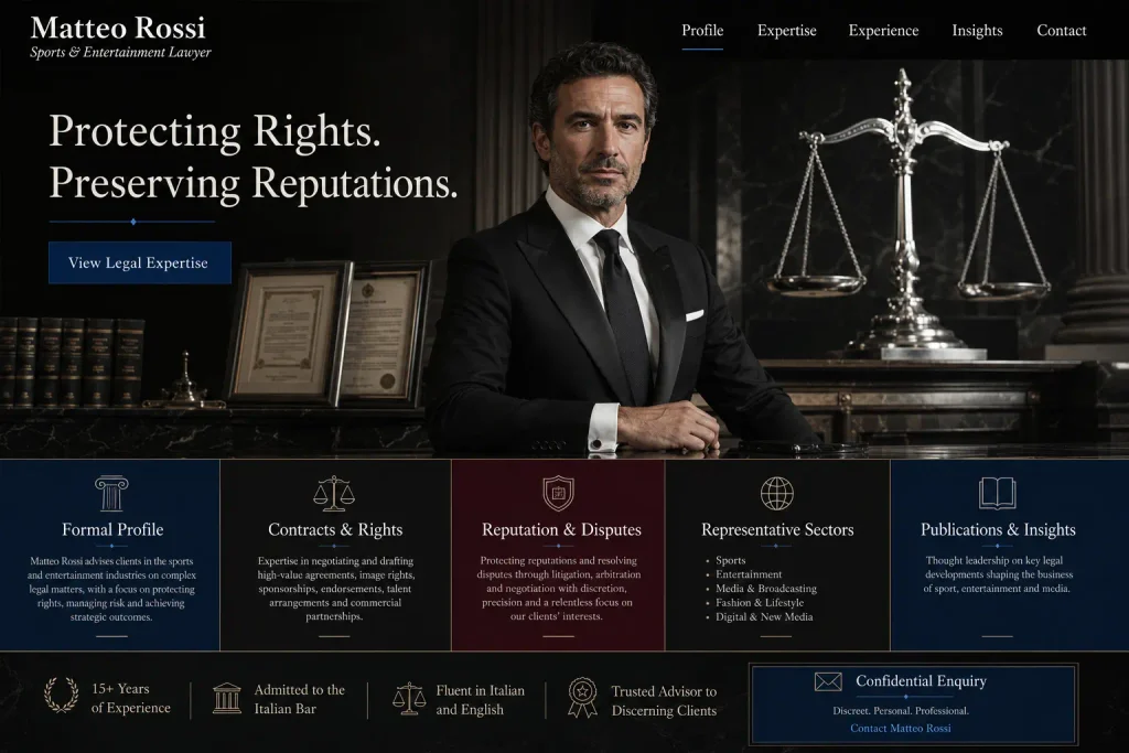 Lawyer and legal advisor portfolio website concept 12