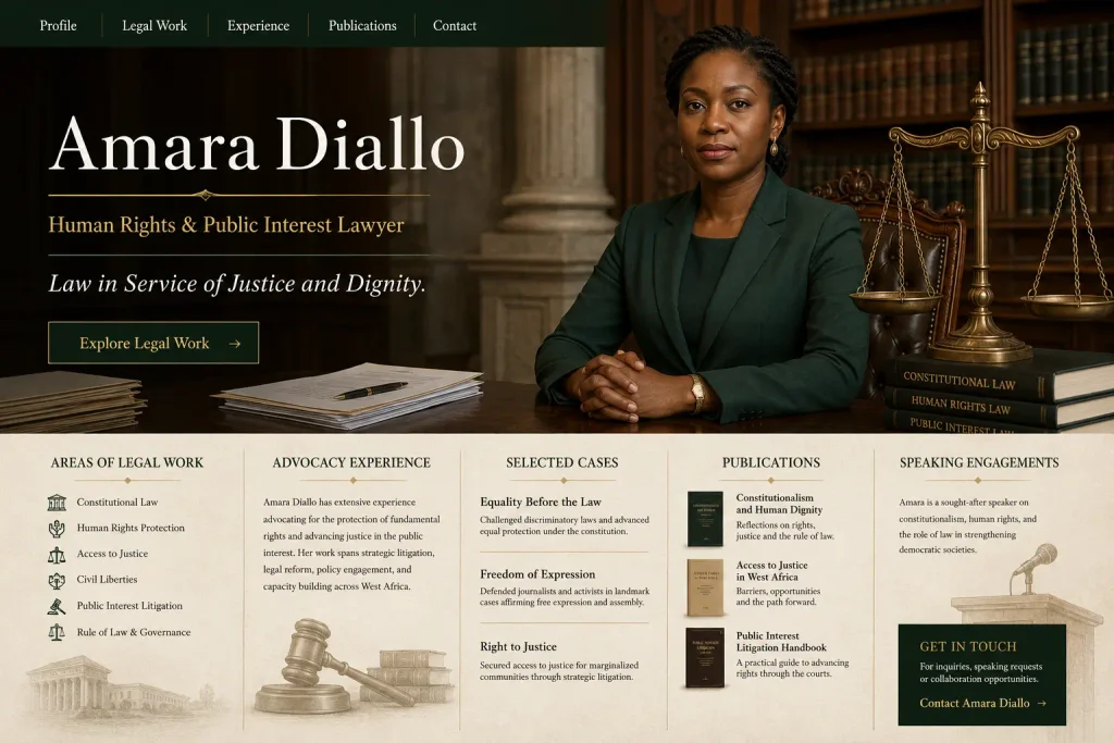 Lawyer and legal advisor portfolio website concept 14