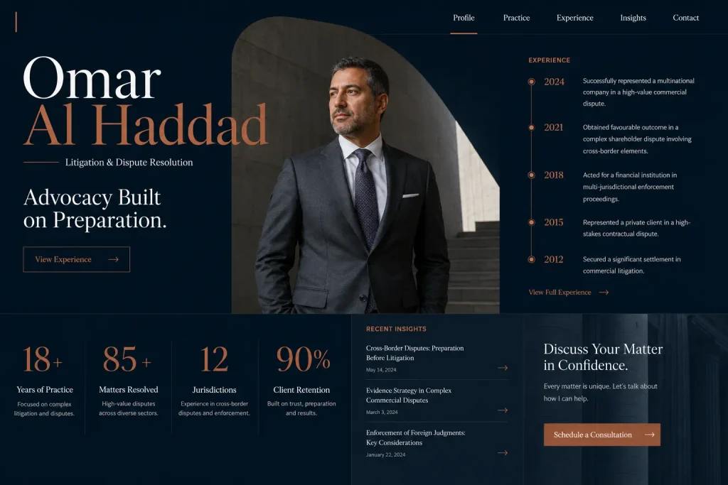 Lawyer and legal advisor portfolio website concept 24